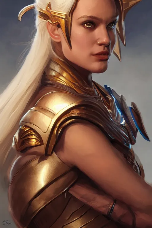 Image similar to amazon valkyrie athena, d & d, fantasy, portrait, highly detailed, headshot, digital painting, trending on artstation, concept art, sharp focus, illustration, art by artgerm and greg rutkowski and magali villeneuve