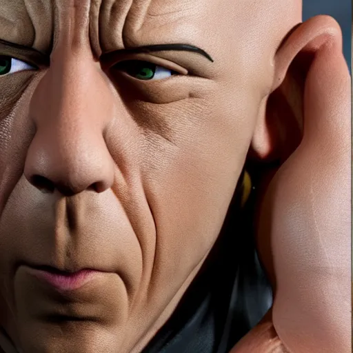 Prompt: animatronic Vin Diesel, exposed mechanics, photo, Stan Winston studios, detailed, 4k