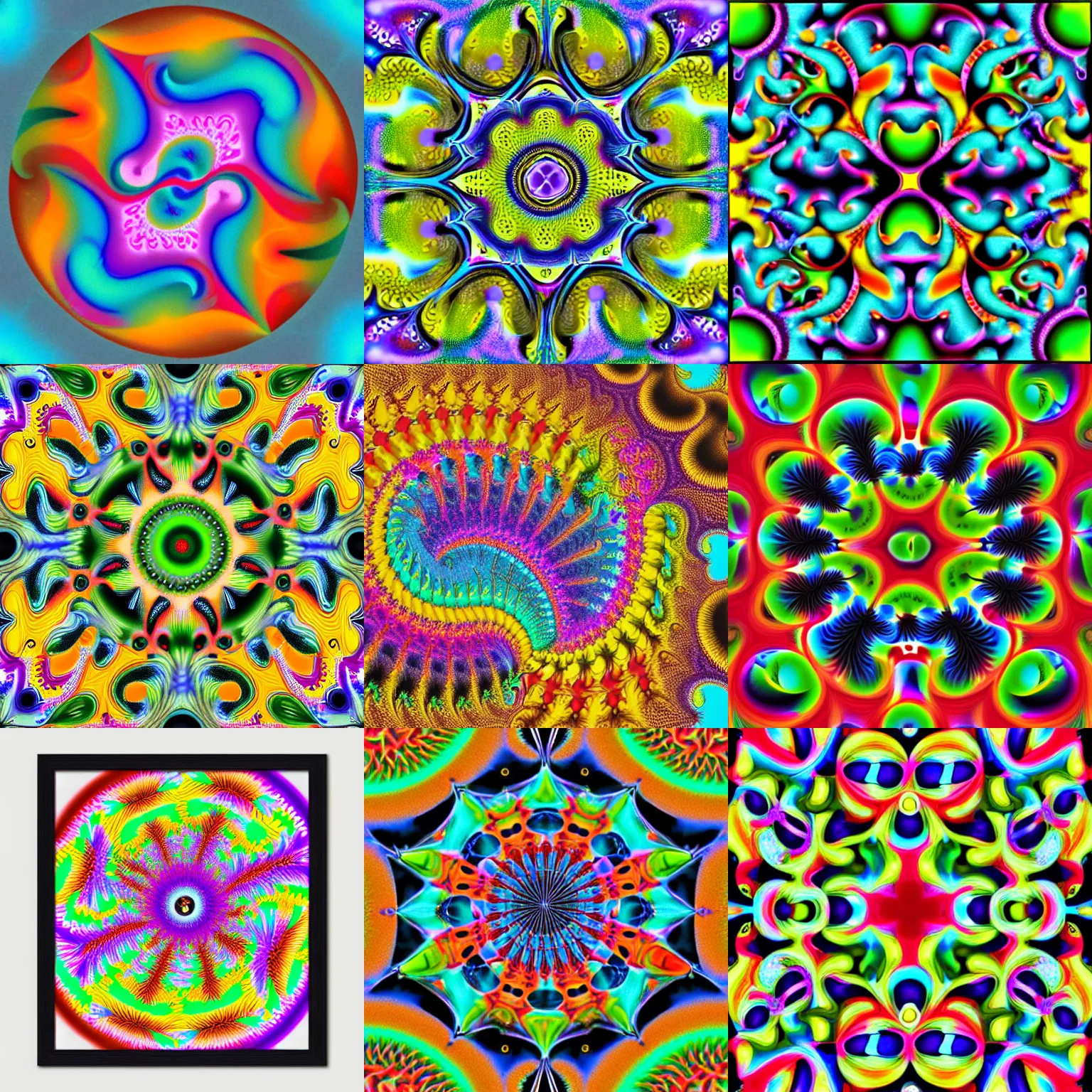 Image similar to fractal automata, colorful painted