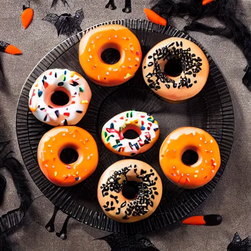 Prompt: Halloween Krispy Kreme Donuts, product photo