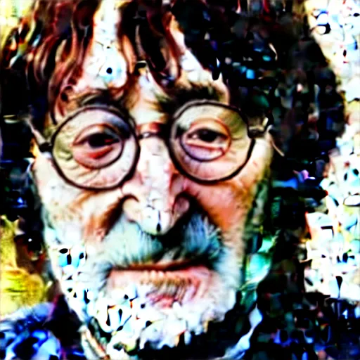 Image similar to A colored colorized real photograph of old John Lennon as an old man in his eighties with short hair in the 2010s, Old John Lennon, taken in the early 2020s, taken on a 2010s Camera, realistic, hyperrealistic, very realistic, very very realistic, highly detailed, very detailed, extremely detailed, detailed, digital art, trending on artstation, headshot and bodyshot, detailed face, very detailed face, very detailed face, real, real world, in real life, realism, HD Quality, 8k resolution, intricate details, colorized photograph, colorized photo, John Lennon as an old man with short hair, old, old man