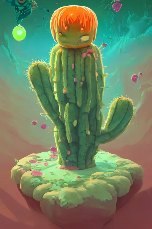 Image similar to roots cactus sushi cristal smurf ghost creature animal sushi cristal very big eye roots cactus elemental flush of force nature micro world fluo fishscale, behance hd by jesper ejsing, by rhads, makoto shinkai and lois van baarle, ilya kuvshinov, rossdraws radiating a glowing aura global illumination ray tracing hdr