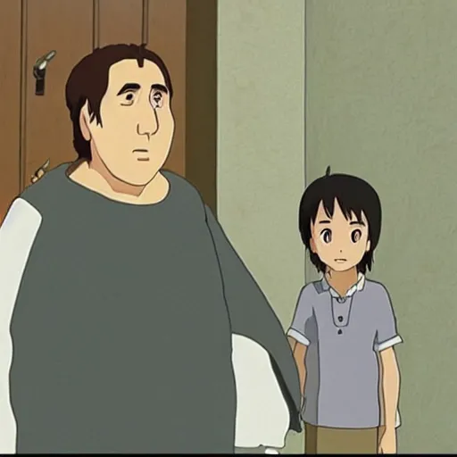 Image similar to Nicolas cage in the film spirited away by studio ghibli