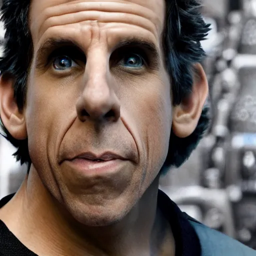 Image similar to Ben stiller robot, photo, detailed, 4k