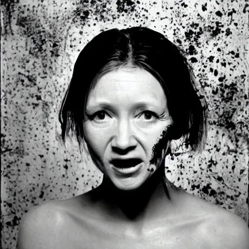 Image similar to 7 0 s film still from a horror movie of anne heche suffering from radiation induced moist desquamation and severe burns, kodachrome, cinecolor, cinestill, film grain, film texture, retro, cinematic, high resolution, photorealism, - w 8 6 7