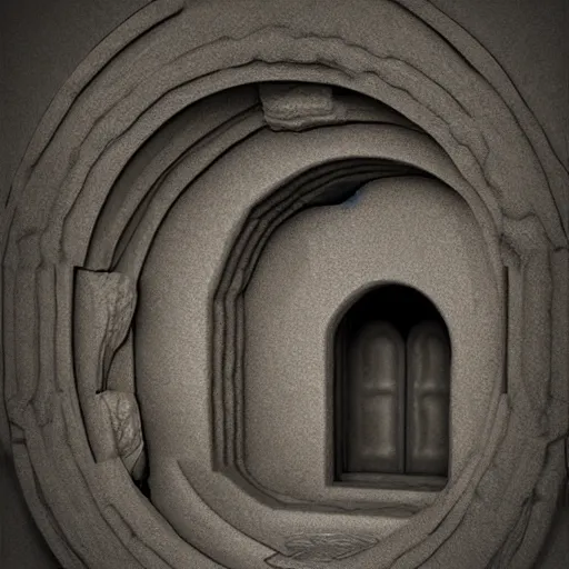 Image similar to stone portal, 3 d art, blender, realistic, by digital artist,