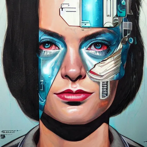 Image similar to beautiful portrait of a female android, by Sandra Chevrier and DC comics