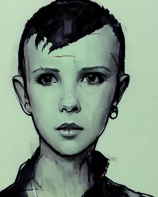 Image similar to short hair millie bobby brown by yoji shinkawa