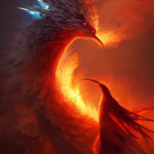 Image similar to fire mage summoning human size firebird : : wow 4 k detail fantasy, cgsociety, matte painting, wow, realistic materials, photo realistic, postprocessing