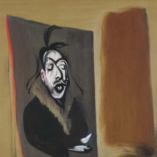 Prompt: portraits by francis bacon