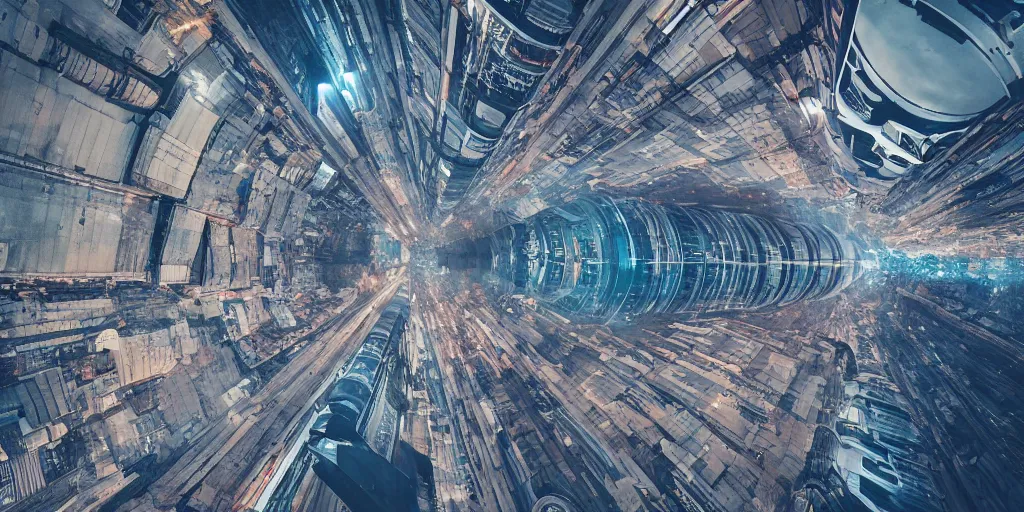 Prompt: cinematic street shot of a antigravity future flying city saint petersburg on earth orbit, telephoto, anamorphic cinematography, beautiful composition, color theory, leading lines, photorealistic, moody volumetric lighting