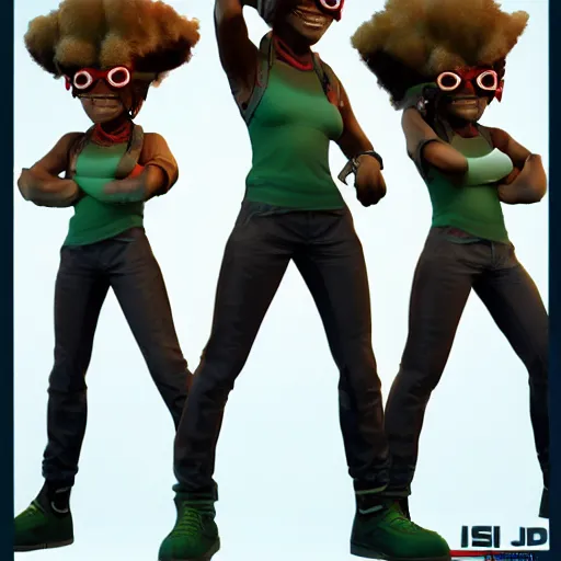 Prompt: 3 d video game, character art render, riley freeman from the boondocks, brown skin, octane render, high definition, full body, character art