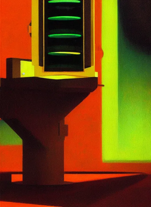 Image similar to traffic light in space Edward Hopper and James Gilleard, Zdzislaw Beksinski highly detailed