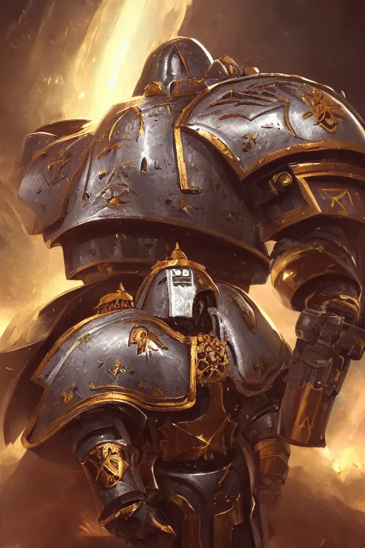 Image similar to armor portrait heros warhammer 4 0 k horus heresy fanart - the primarchs emperor by johannes helgeson animated with vfx concept artist & illustrator global illumination ray tracing hdr fanart arstation zbrush central hardmesh 8 k octane renderer comics stylized