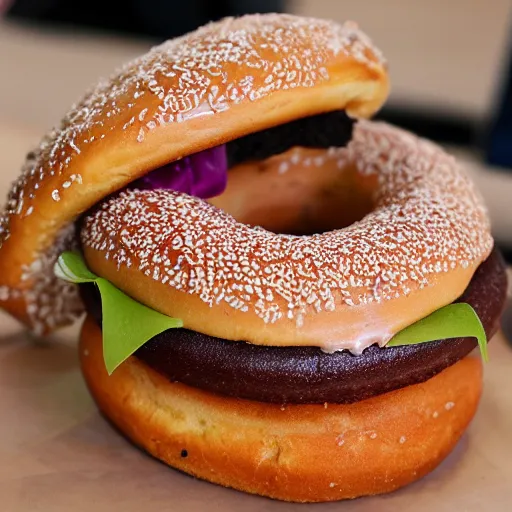 Prompt: doughnut burger