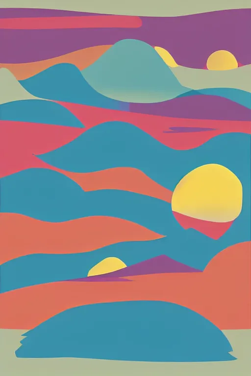 Image similar to minimalist boho style art of colorful lissabon at sunset, illustration, vector art