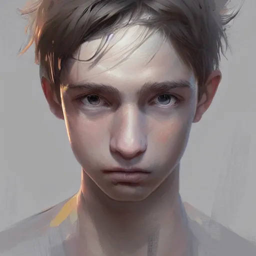 Prompt: boy with white shoulder-length hair. beautiful hyperdetailed eyes, concept art, illustration, by greg rutkowski