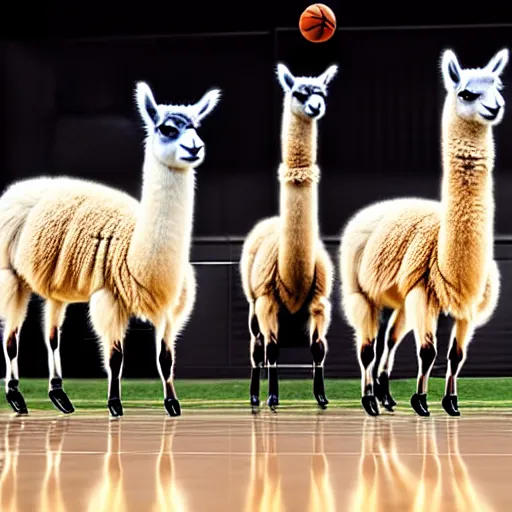 Image similar to picture of llamas playing basketball, 4 k, high resolution