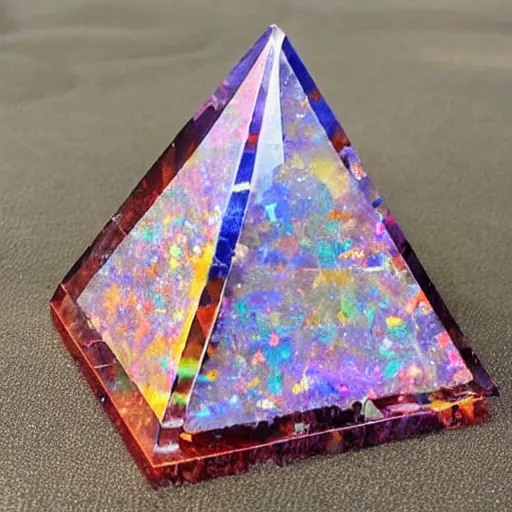 Prompt: a healing orgone pyramid prism