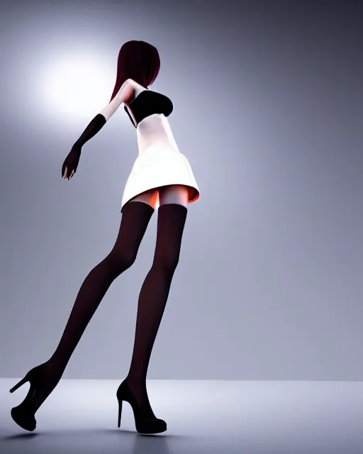 Image similar to an anthropromorphic rtx 1 0 8 0 graphics card wearing a miniskirt and high heels, photorealistic atmospheric sensual lighting