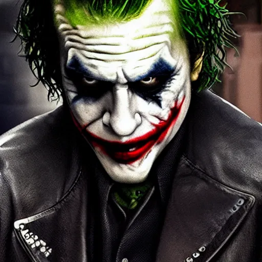 Image similar to The joker in Sons of anarchy very detail4K quality super realistic