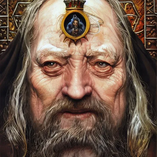 Prompt: old wise king Theoden of Rohan by Mark Brooks, Donato Giancola, Victor Nizovtsev, Scarlett Hooft, Graafland, Chris Moore