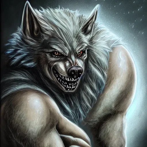 Prompt: Portrait of Cybernetically enhanced werewolves