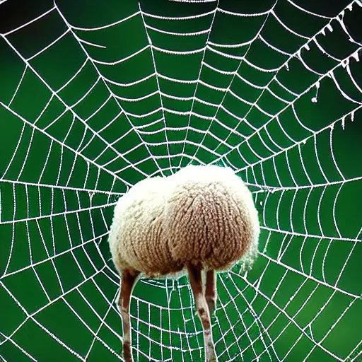 Image similar to sheep like spider web