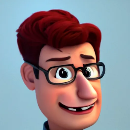 Image similar to markiplier as a pixar character, animated film still, stylized