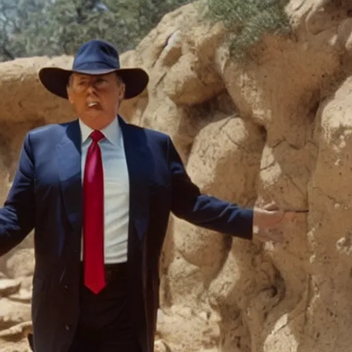 Image similar to still of donald trump as indiana jones