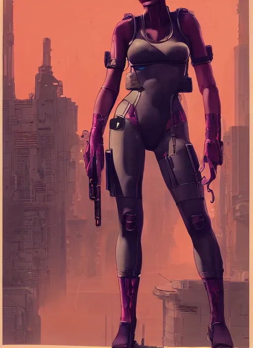 Image similar to cyberpunk prison guard. portrait by mœbius and will eisner and gil elvgren and pixar. realistic proportions. cyberpunk 2 0 7 7, apex, blade runner 2 0 4 9 concept art. cel shading. attractive face. thick lines.