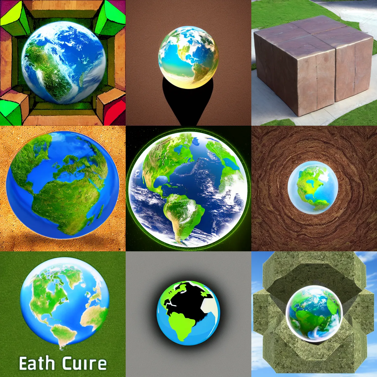 Prompt: earth cube