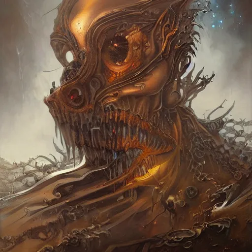 Image similar to portrait of daemons, phantom grip by Peter Mohrbacher and Peter Gric