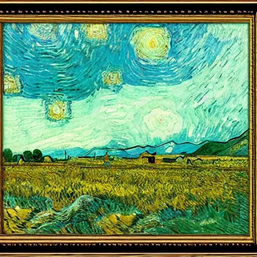 Image similar to switzerland leyline landscape with van gogh sky