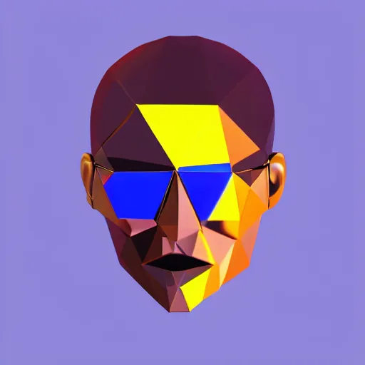 Prompt: Rule of thirds. Badass. Cool. Neat. Wearing stylish sunglasses. Charming smirk. In the style of faceted glass geometric abstract art. 4k. HDR. Award-winning. Raytracing. Global illumination. Ambient occlusion. Blue color scheme. Octane render of a cool abstract geometric head forum avatar character. Futuristic. badass. interesting. intriguing. stylish.