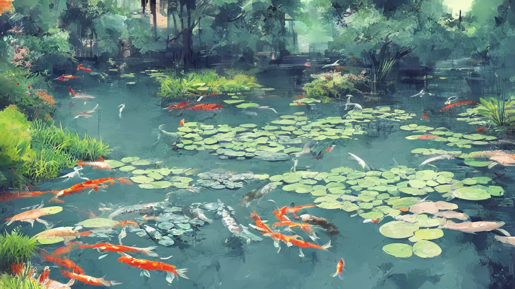 SQUARE SKETCHBOOK - Koi Pond – lilorosh