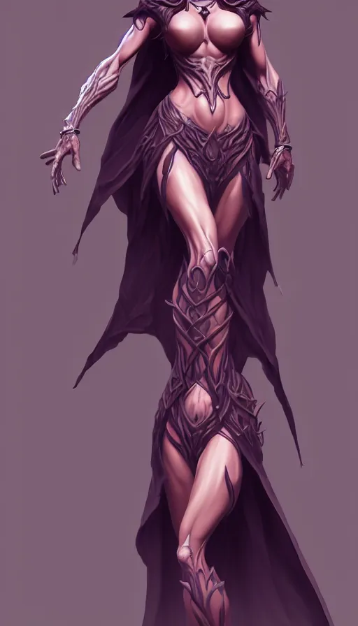 Image similar to dark sorceress full body and human anatomy, highly detailed, zeronis style, artstation, soft light, sharp focus, illustration, character design, concept art