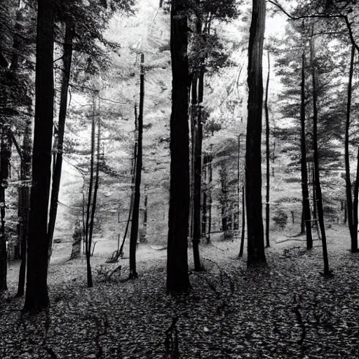 Prompt: light greyscale photograph of a forest