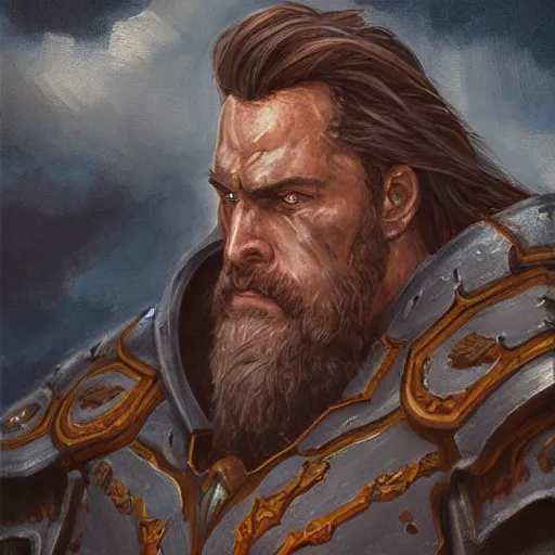 Image similar to reinhardt in the style of elden ring, highly detailed, oil on canvas