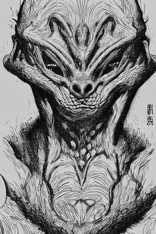 Image similar to mole humanoid figure monster, symmetrical, highly detailed, digital art, sharp focus, trending on art station, kentaro miura manga art style