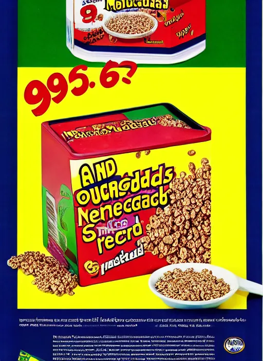 Image similar to an ad for mutagenic cereal, 1 9 9 6, product photography, hq