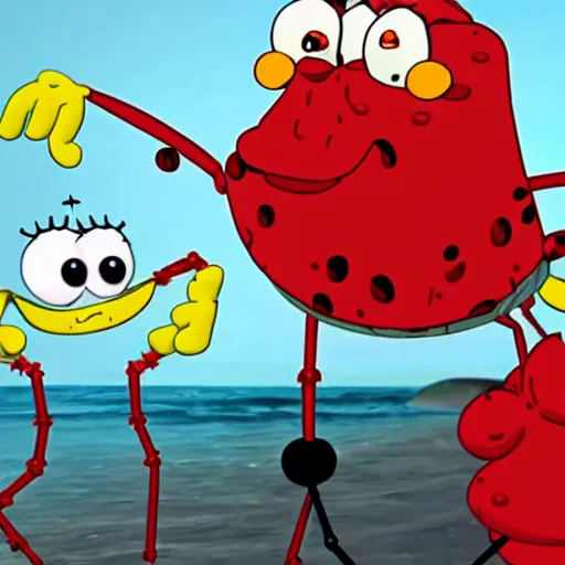 Prompt: Mr Crabs from spongebob with big bobs