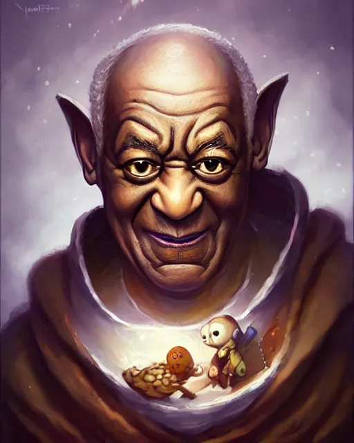 Image similar to cute little anthropomorphic bill cosby cute and adorable, pretty, beautiful, dnd character art portrait, matte fantasy painting, deviantart artstation, by jason felix by steve argyle by tyler jacobson by peter mohrbacher, cinema