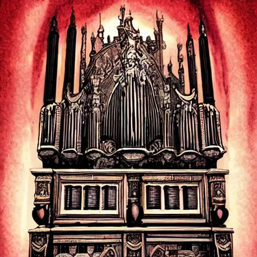 Prompt: pipe organ yharnam from bloodborne