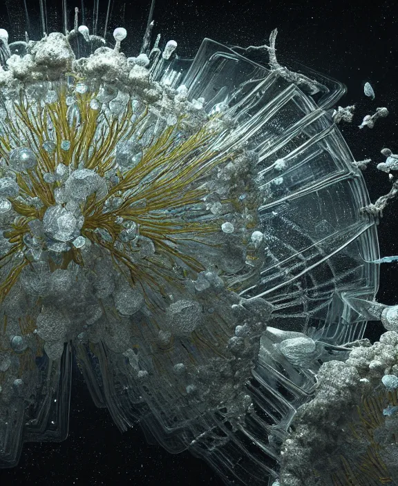 Image similar to opulent transparent clear see - through image of microbes, botany, milky way environment, ultra realistic, concept art, tilt - shift, photorealistic, octane render, 8 k, unreal engine. art by gustave dore and nori inoguchi and sam kaplan and zachary goulko and christopher marley and artgerm