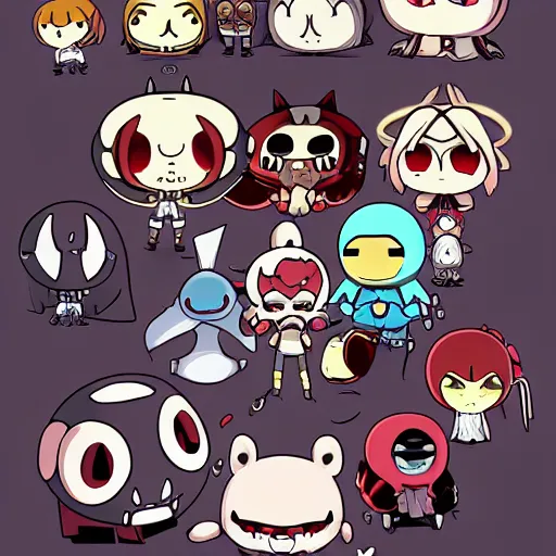 Image similar to Binding of Isaac characters as anime adaptation, digital art, trending on artstation