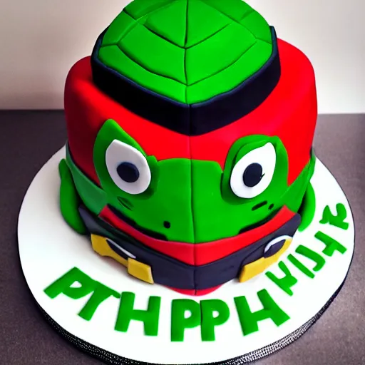 Prompt: high resolution photo of a tmnt cake, food photography, instagram, trending