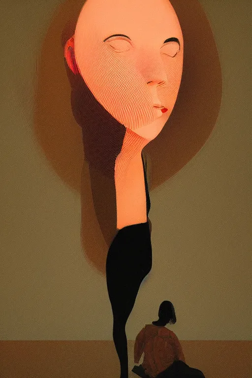 Image similar to woman wearing oculus and digital glitch head edward hopper and james gilleard, zdzislaw beksisnski, higly detailed