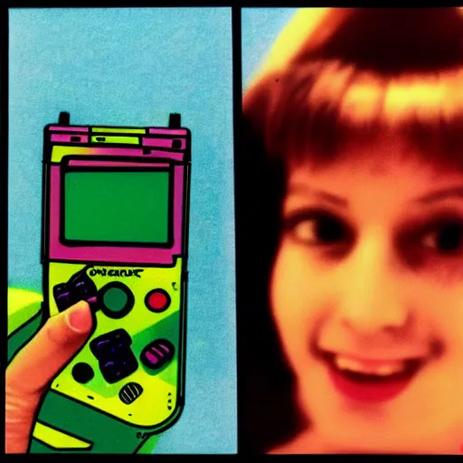 Prompt: gameboy color camera selfie