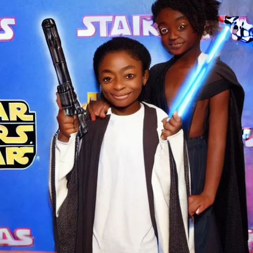 Prompt: Skai jackson as a jedi in star wars